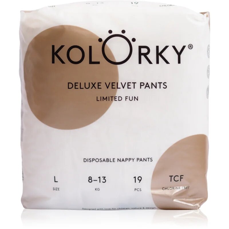 Kolorky Deluxe Velvet Pants Limited Fun scutece tip chiloțel de unică folosință marimea L 8-13 kg 19 buc