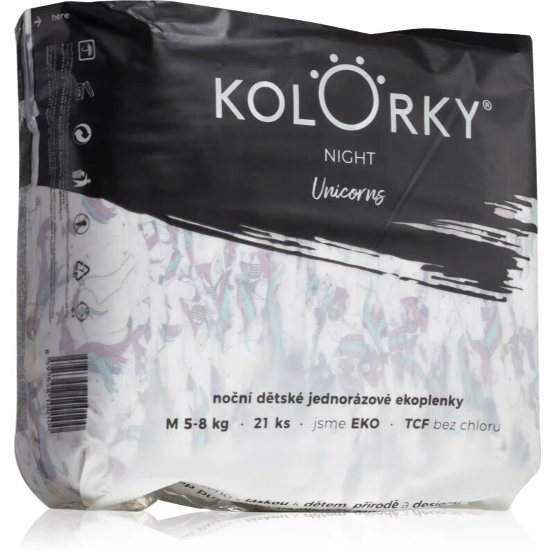 Kolorky Night Unicorn scutece de unică folosință pentru ingrijire de noapte si protectie marimea M 5-8 Kg 21 buc