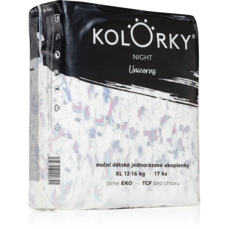 Kolorky Night Unicorn scutece de unică folosință pentru ingrijire de noapte si protectie marimea XL 12-16 Kg 17 buc
