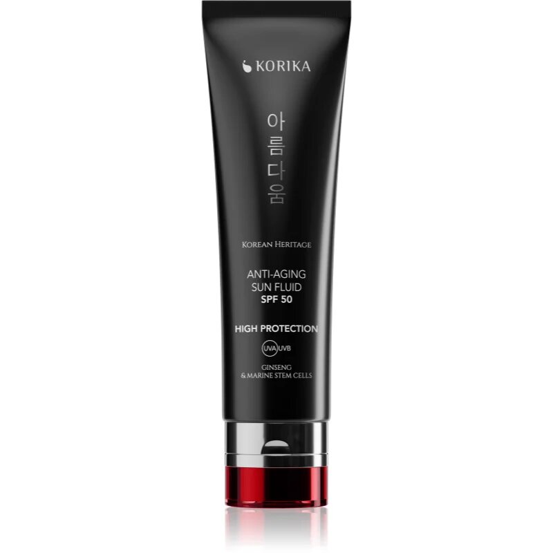 KORIKA Korean Heritage Ginseng & Marine Stem Cells Anti-aging Sun Fluid SPF 50 protective fluid împotriva îmbătrânirii pielii SPF 50 50 ml