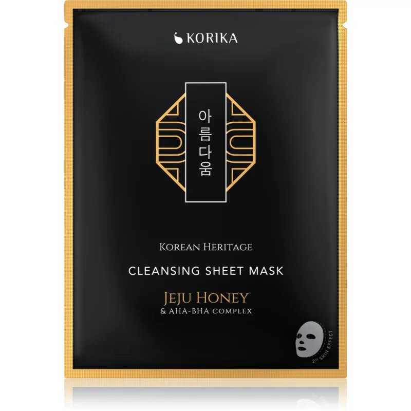 Korean Heritage Jeju Honey & AHA-BHA Complex Cleansing Sheet Mask mască cu efect de curățare 25 g