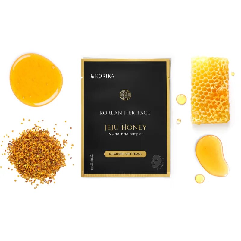 KORIKA Korean Heritage Jeju Honey & AHA-BHA Complex Cleansing Sheet Mask mască cu efect de curățare 25 g