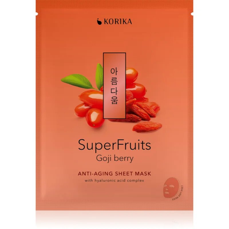 KORIKA SuperFruits Goji Berry - Anti-aging Sheet Mask Masca faciala cu efect de intinerire 25 g