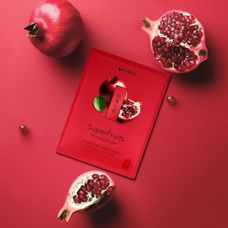 KORIKA SuperFruits Pomegranate - Set of 5 Hydrating Face Sheet Masks set de măști de față la un preț mai avantajos cu efect de hidratare 5x25 g