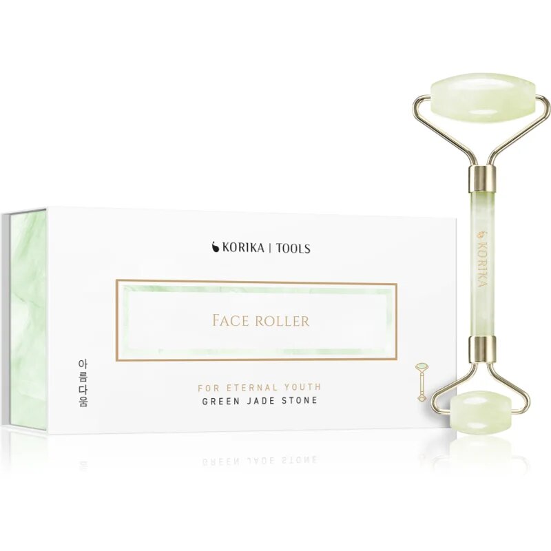KORIKA Tools Face Roller Green Jade Stone rolă pentru masaj faciale Jade Roller Green 1 buc