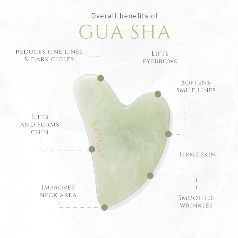 KORIKA Tools Gua Sha Green Jade Stone accesoriu de masaj faciale 1 buc
