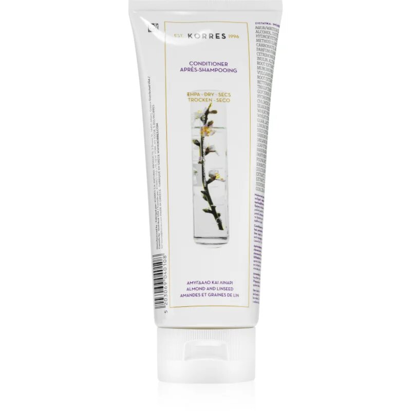 Korres Almond & Linseed balsam pentru păr uscat și fragil 200 ml