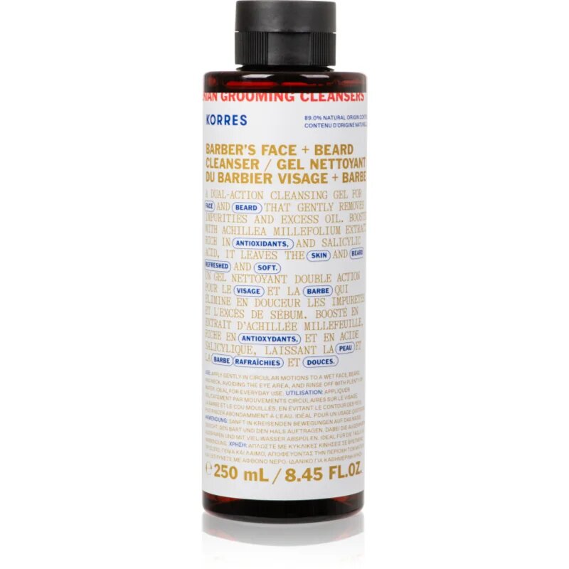 Korres Athenian Grooming gel de curățare pentru față și barbă 250 ml