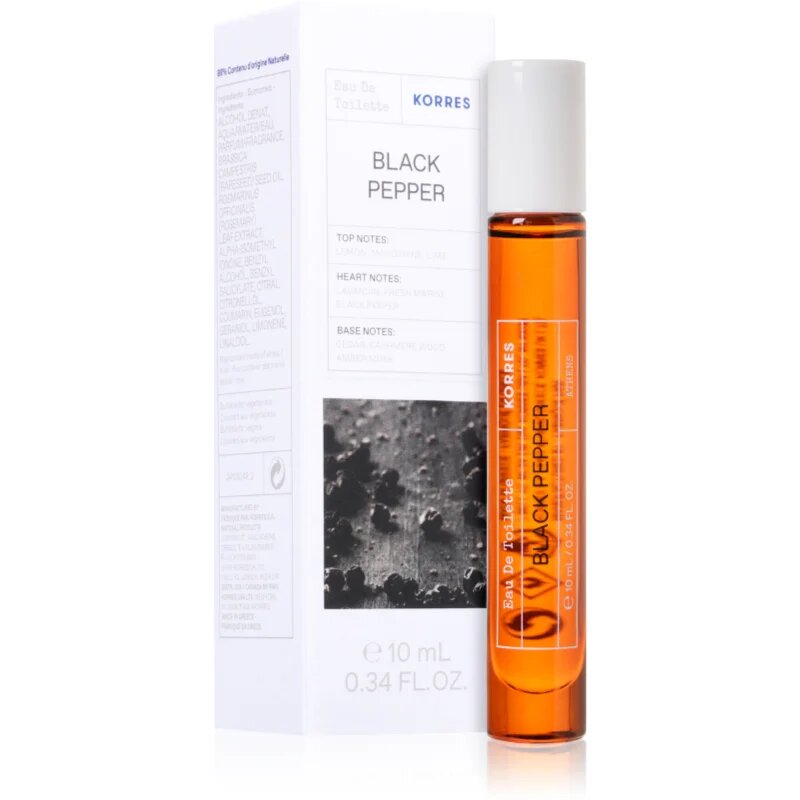 Korres Black Pepper Eau de Toilette pentru bărbați 10 ml