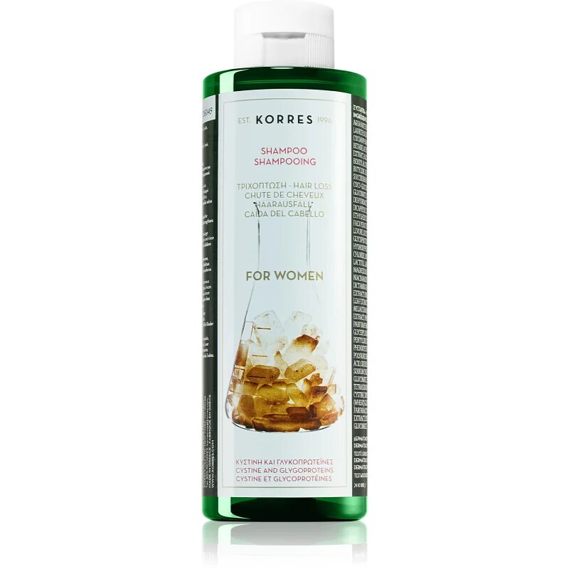Korres Cystine & Glycoprotein șampon împotriva subțierii și căderii părului pentru femei 250 ml