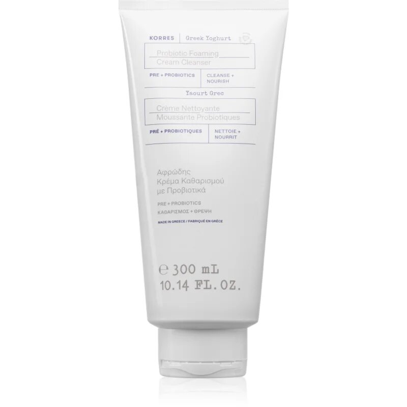 Korres Greek Yoghurt Probiotic Foaming Cream Cleanser spuma demachianta cu o textura cremoasa cu probiotice 300 ml