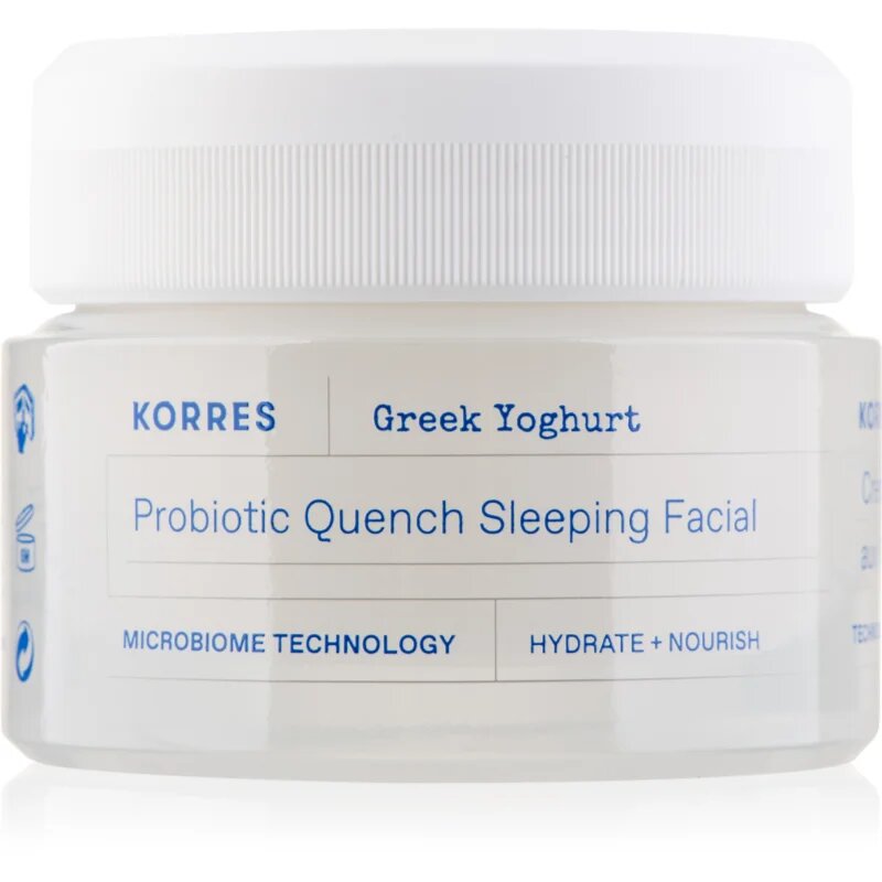 Korres Greek Yoghurt Probiotic Quench Sleeping Facial crema de noapte hranitoare cu probiotice 40 ml