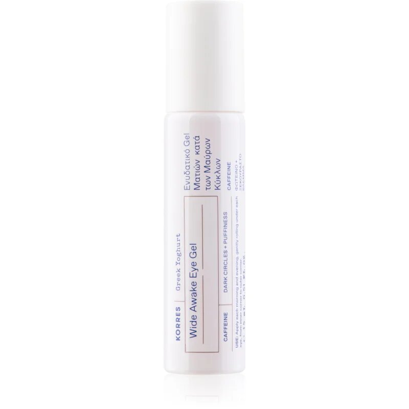 Korres Greek Yoghurt Wide Awake Eye Gel Roller ser pentru ochi cu efect de iluminare roll-on 15 ml