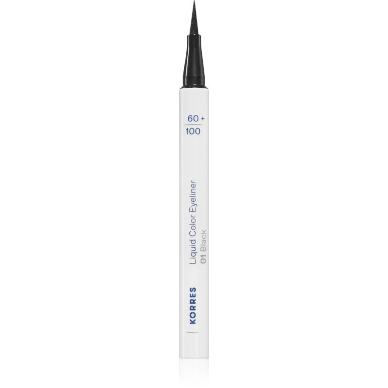 Korres Liquid Color Eyeliner eyeliner rezistent la apă tip cariocă culoare 01 Black 1 ml
