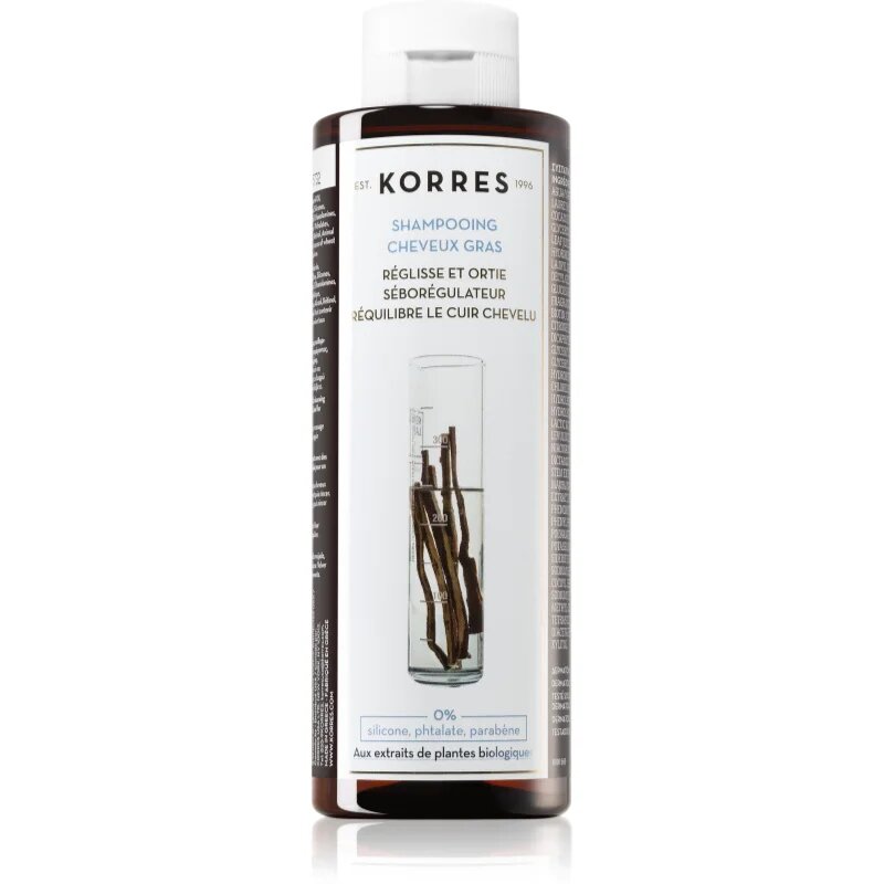 Korres Liquorice and Urtica șampon pentru păr gras 250 ml