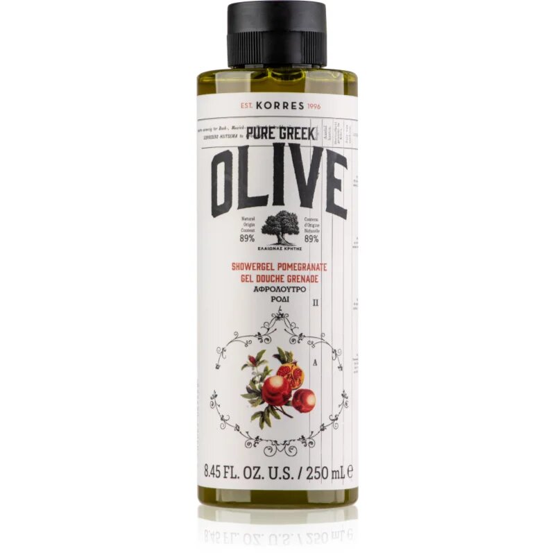 Korres Pure Greek Olive & Pomegranate Gel de duș energizant 250 ml