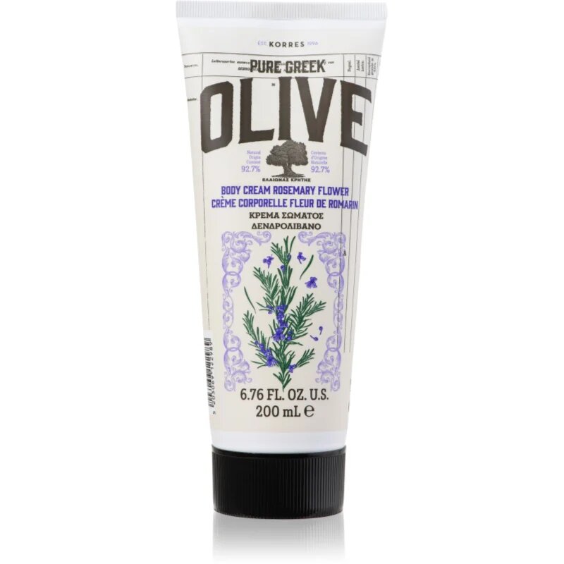 Korres Pure Greek Olive & Rosemary Flower crema de corp hidratanta cu ulei de masline 200 ml