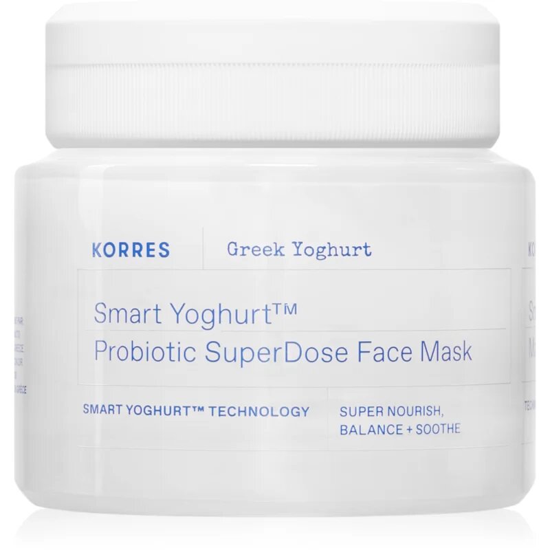 Korres Smart Yoghurt™ Probiotic SuperDose Face Mask mască hidratantă răcoritoare cu probiotice 100 ml