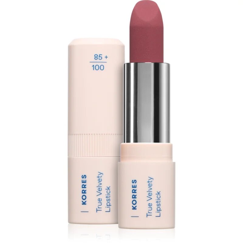 Korres True Velvety Lipstick ruj cremos cu finisaj satinat culoare Plum Rose 3 g