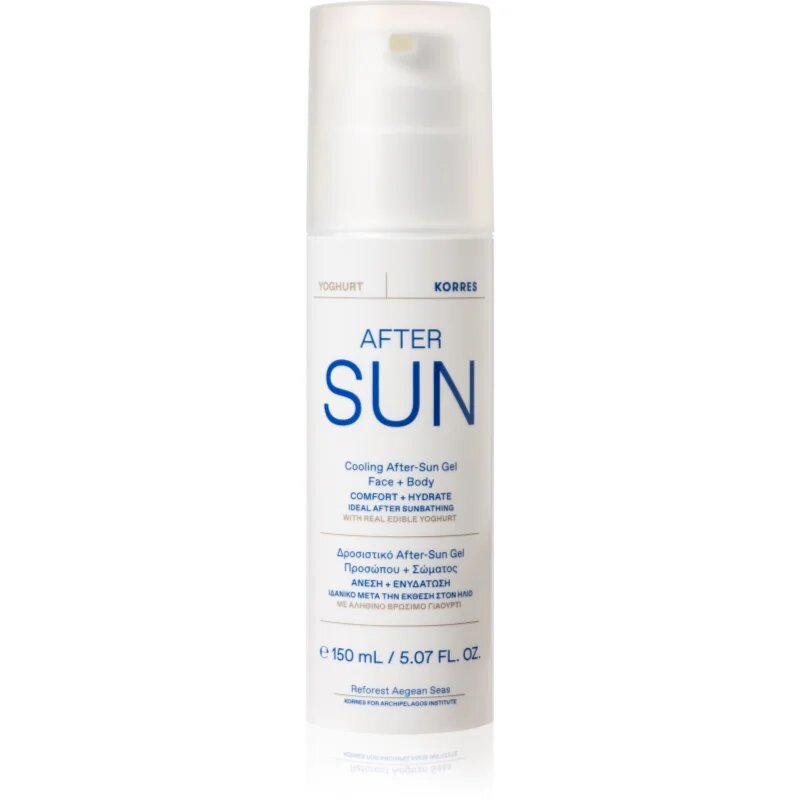 Korres Yoghurt After Sun gel racoritor dupa expunerea la soare pentru fata si corp 150 ml