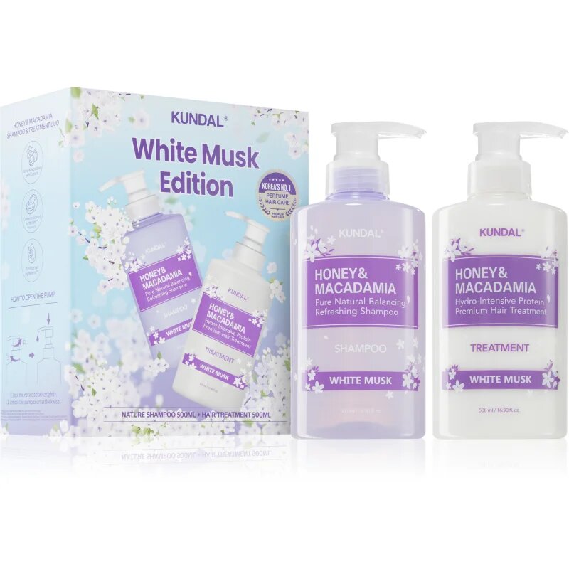 KUNDAL Honey & Macadamia White Musk set cadou pentru păr