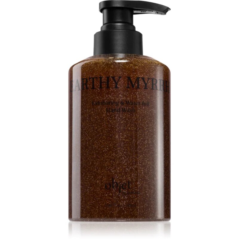 KUNDAL Objet Exfoliating & Waterfull Hand Wash Săpun lichid hrănitor pentru mâini cu efect de exfoliere cu parfum Earthy Myrrh 380 ml