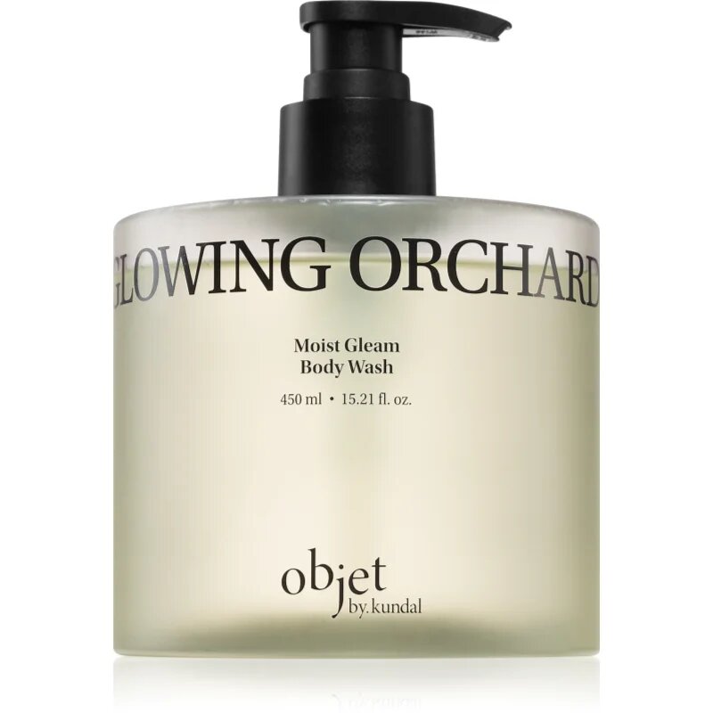 KUNDAL Objet Moist Gleam Body Wash gel parfumat pentru duș pentru hidratare intensa cu parfum Glowing Orchard 450 ml