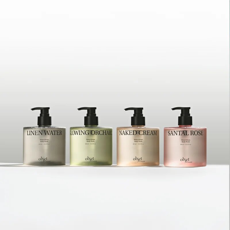 KUNDAL Objet Moist Gleam Body Wash gel parfumat pentru duș pentru hidratare intensa cu parfum Linen Water 450 ml