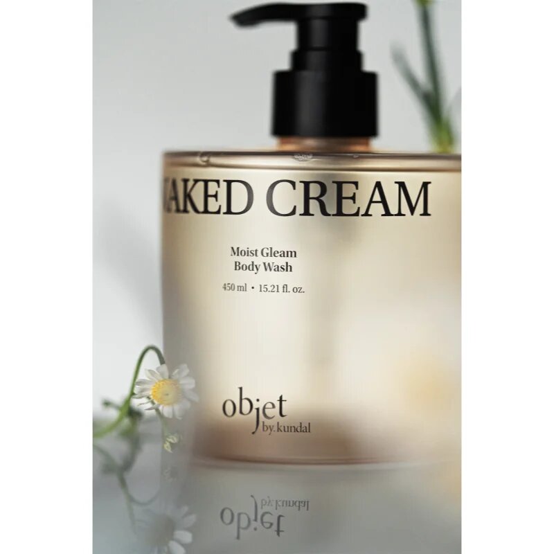 KUNDAL Objet Moist Gleam Body Wash gel parfumat pentru duș pentru hidratare intensa cu parfum Naked Cream 450 ml