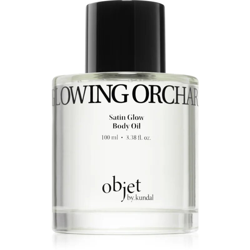 KUNDAL Objet Satin Glow Body Oil ulei de corp hranitor pentru hidratare intensa cu parfum Glowing Orchard 100 ml