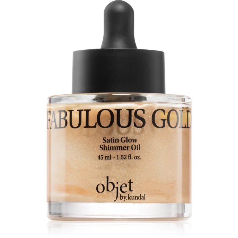 KUNDAL Objet Satin Glow Shimmer Oil ulei stralucitor cu efect de hidratare culoare Fabulous Gold 45 ml