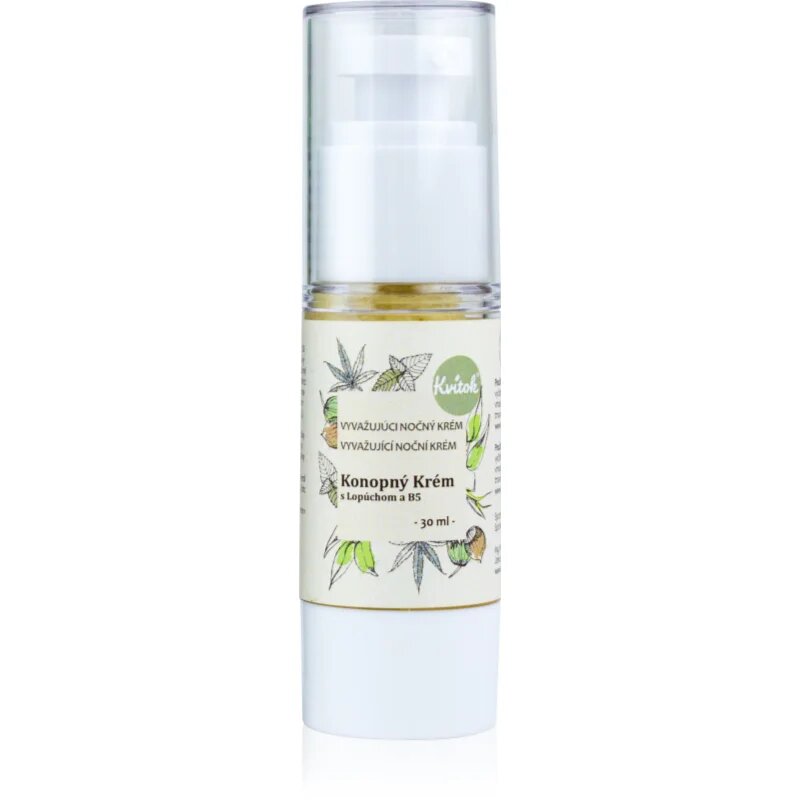 Kvitok Cream with Cannabis Oil with Burdock and B5 crema de noapte pentru ten gras 30 ml