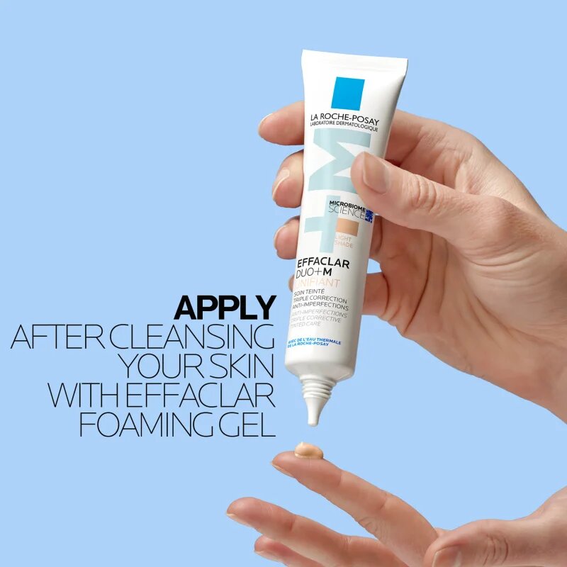 La Roche-Posay Effaclar DUO+M Unifiant crema tonica iluminatoare cu efect de hidratare culoare Light 40 ml