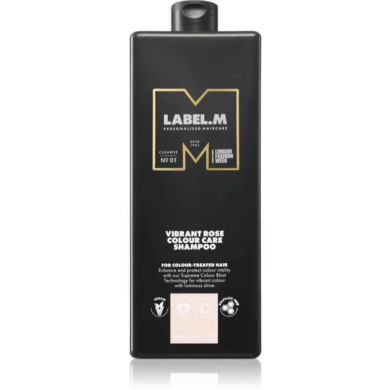 label.m Vibrant Rose Colour Care Shampoo sampon hidratant pentru par vopsit sau suvitat 1000 ml