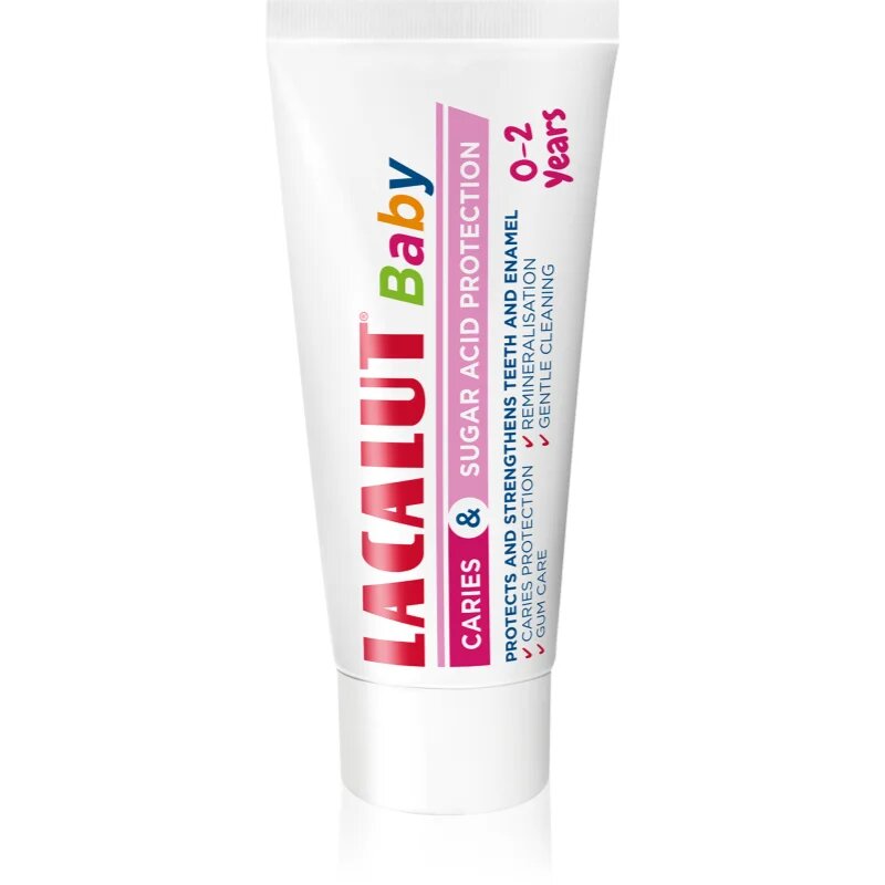 Lacalut Baby Caries and Sugar Acid Protection 0-2 Years pasta de dinti pentru copii cu aromă Raspberry&Banana 55 ml