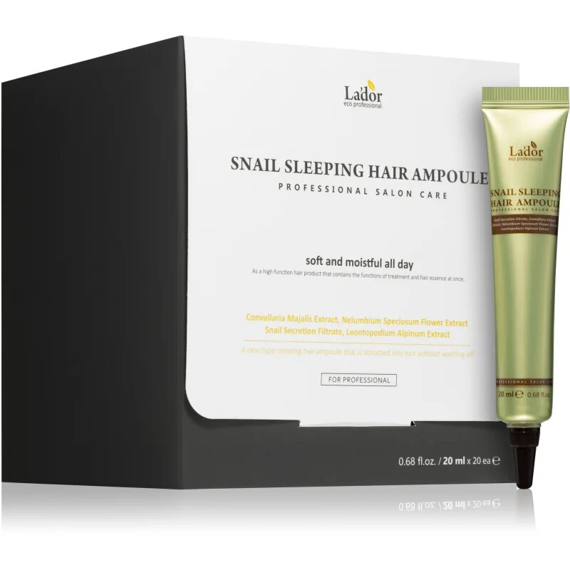 La'dor Snail Sleeping Hair Ampoule fiolă de noapte pentru par frumos si sanatos 20x20 ml