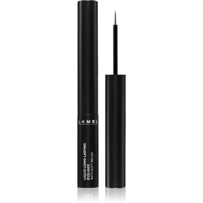 LAMEL Liquid Eyeliner Soft Brush dermatograf rezistent culoare 401 Black 4 ml