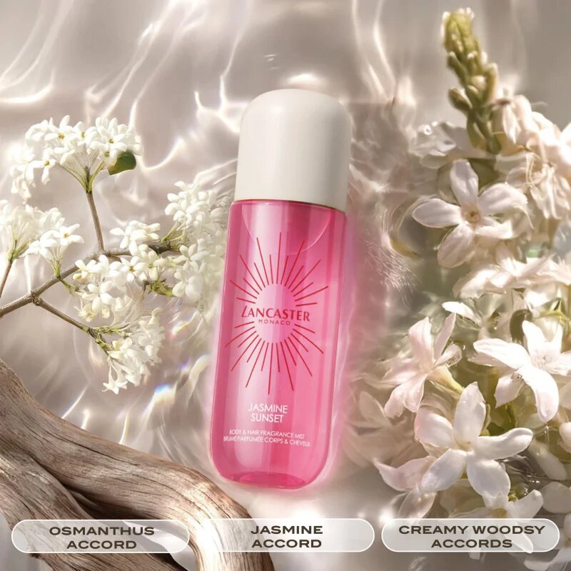 Lancaster Eau de Hair & Body Mist brumă parfumată pentru față corp și păr parfum Jasmine Sunset 236 ml