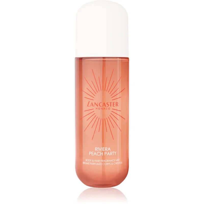 Lancaster Eau de Hair & Body Mist brumă parfumată pentru față corp și păr parfum Peach Party 236 ml