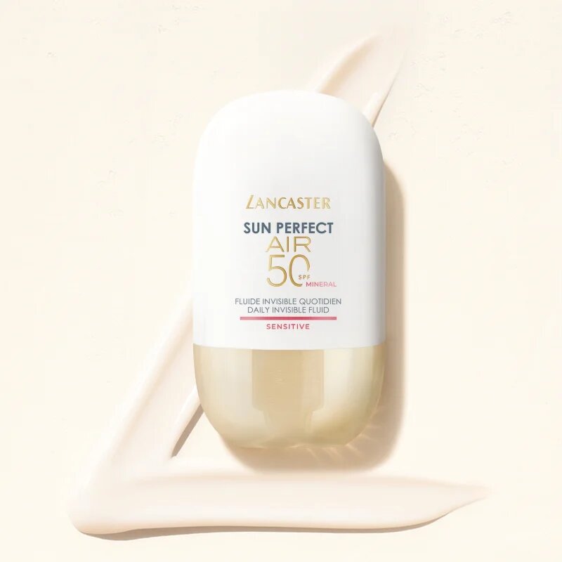 Lancaster Sun Perfect Air 50 Sensitive Mineral lichid protector ultra ușor pentru piele sensibila cu tendinte de inrosire SPF 50 40 ml