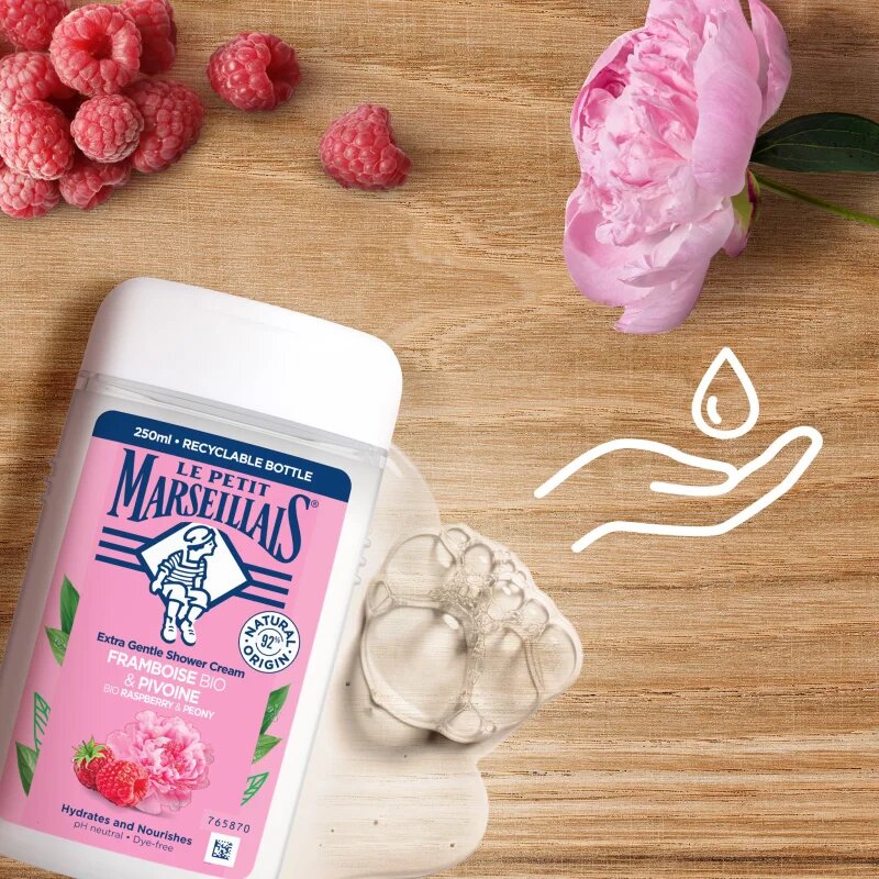 Le Petit Marseillais Raspberry BIO & Peony gel cremos pentru dus 250 ml