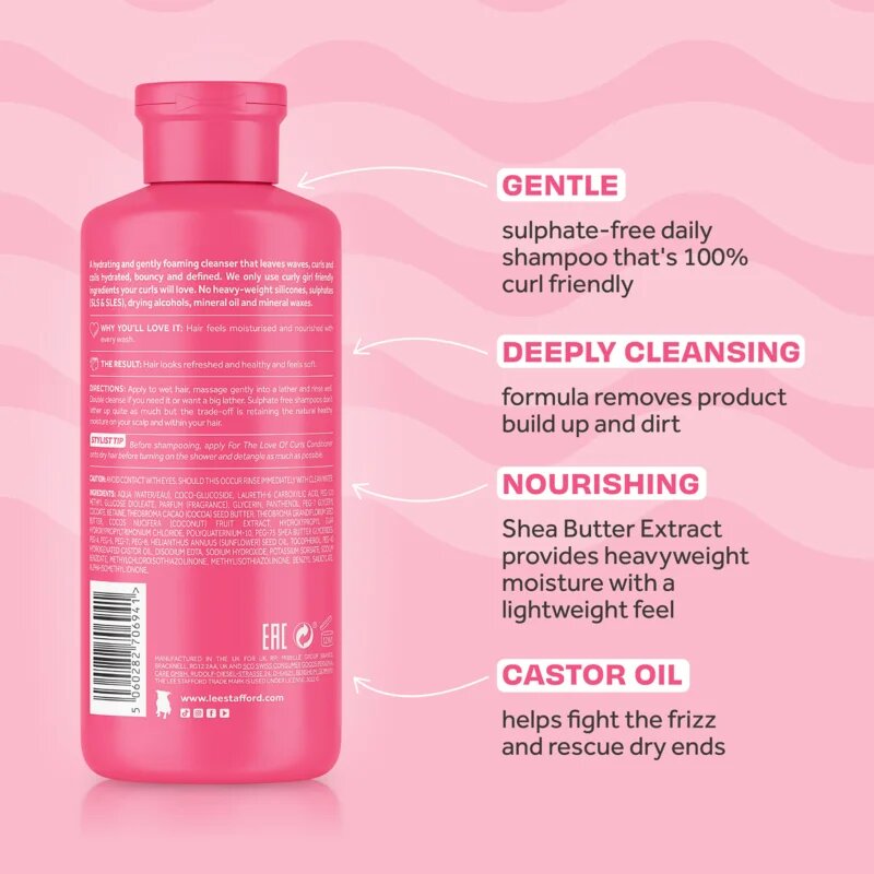 Lee Stafford For The Love Of Curls Shampoo șampon pentru par ondulat si cret 250 ml