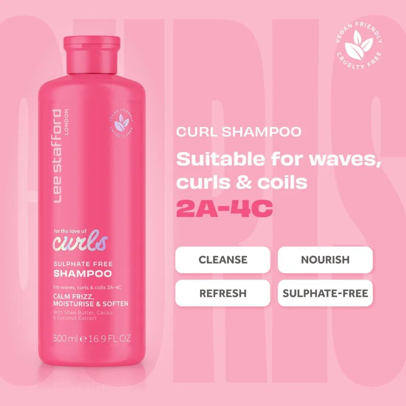 Lee Stafford For The Love Of Curls Shampoo șampon pentru par ondulat si cret 500 ml