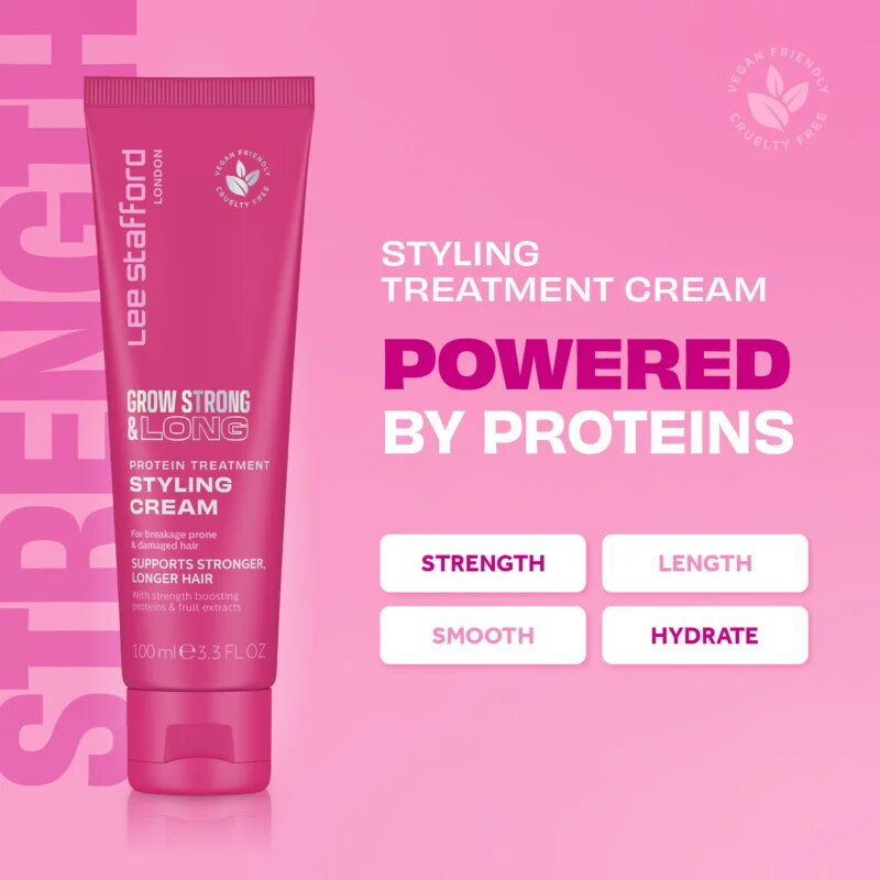 Lee Stafford Grow Strong & Long Styling Cream crema styling cu proteine 100 ml