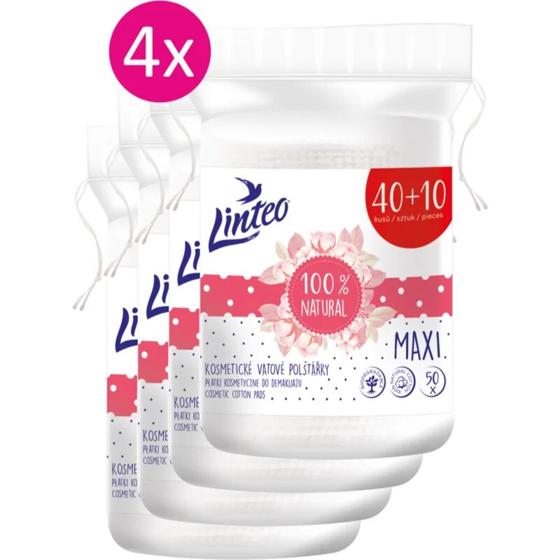 Natural Cotton Pads dischete demachiante 40 + 10ks x 4