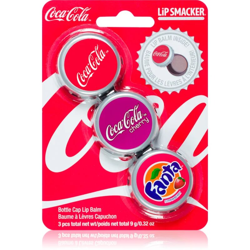 Lip Smacker Coca Cola balsam de buze parfum Original Cherry & Fanta 3x3 g