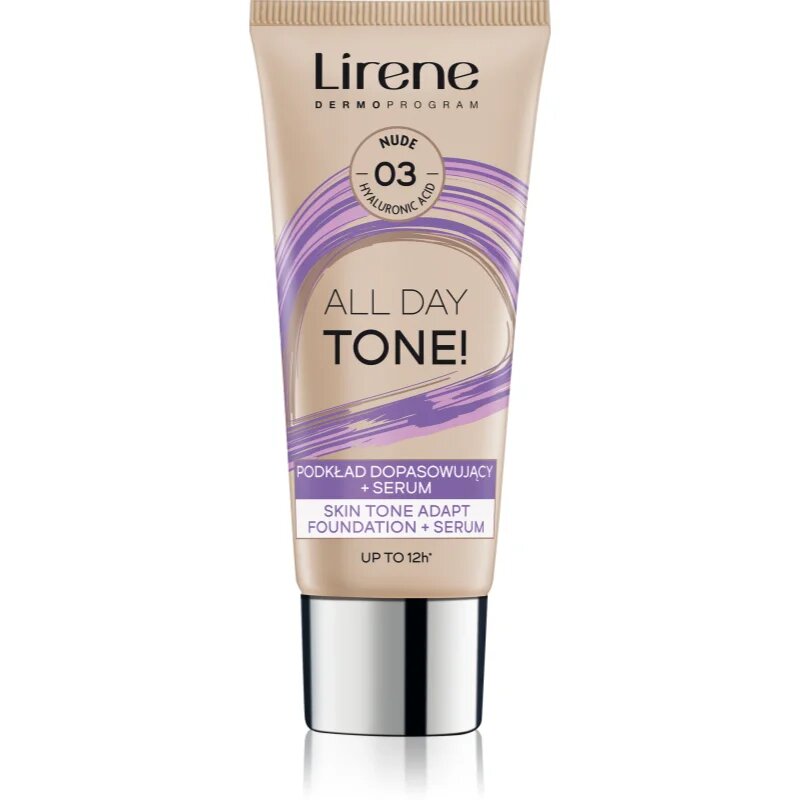 Lirene ALL DAY TONE! make up hidratant pentru o piele radianta culoare 03 Nude 30 ml