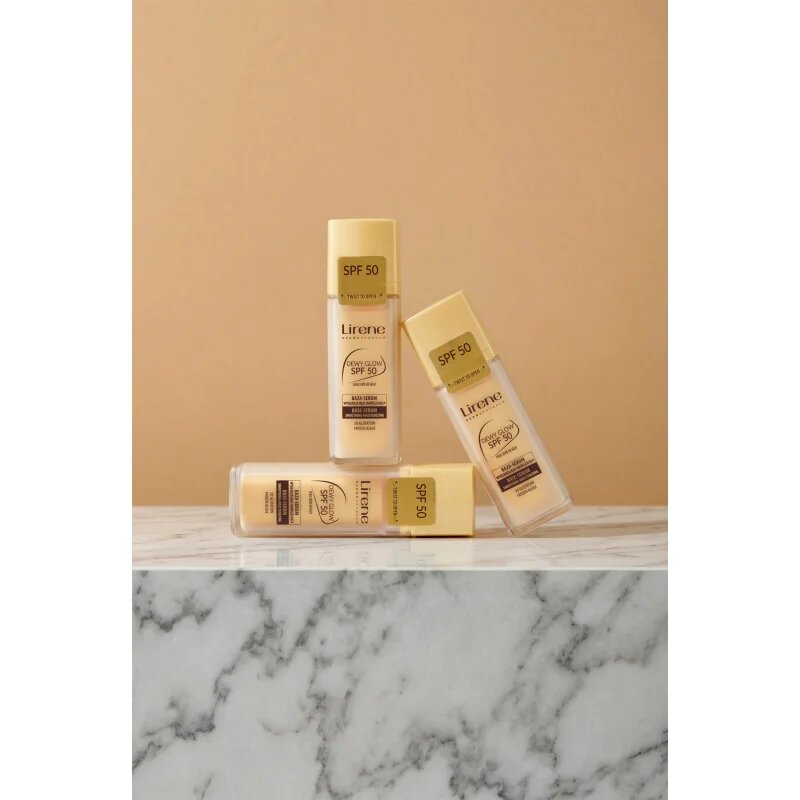 Lirene Base Dewy Glow Fundatia serului lucios SPF 50 30 ml
