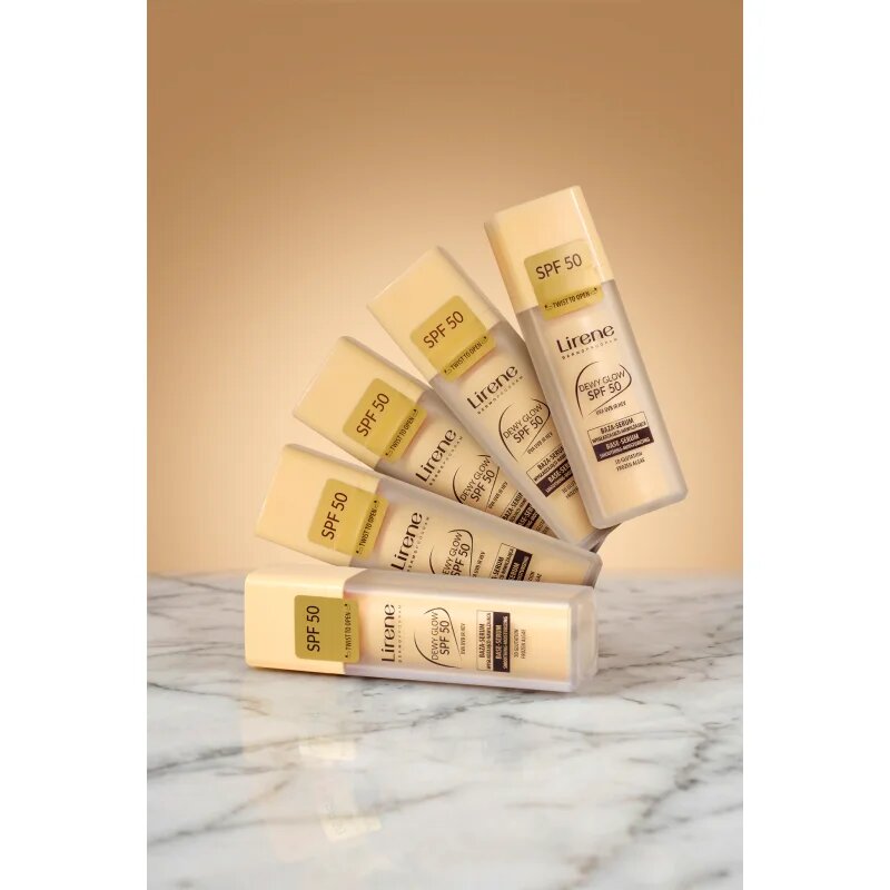 Lirene Base Dewy Glow Fundatia serului lucios SPF 50 30 ml