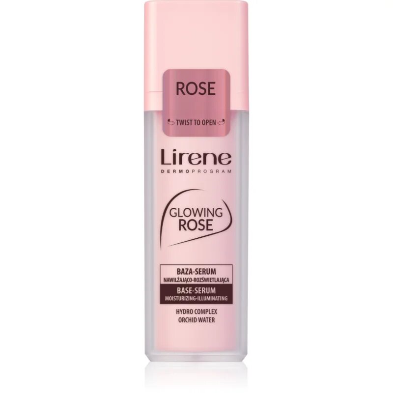 Lirene Base Glowing Rose Fundatia serului lucios 30 ml